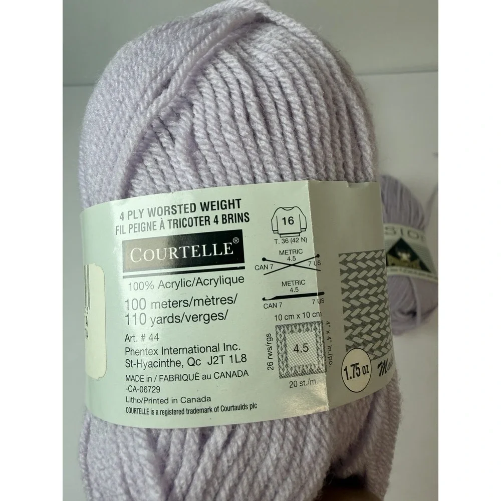 Phentex Vision Yarn Lot Of 5 Violetta Purple‎ 100% Acrylic 50g Each